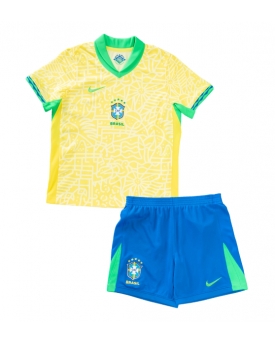 Brasile Maglia Gara Casa Repliche Copa America 2024 Bambino